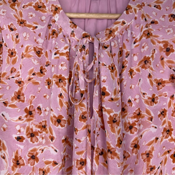 Les Serein pink floral sleeveless shirt Size 1X - Picture 6 of 12